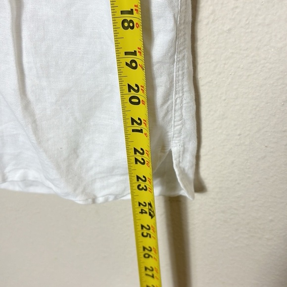 J. Crew cap-sleeve top in embroidered sunburst White Sz 0linen cotton blend - Picture 8 of 9